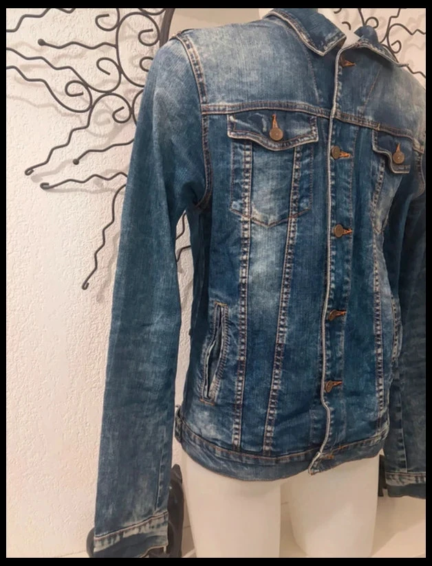 Faded vintage denim jacket - size m Zara Man Denim Wear – photo 3